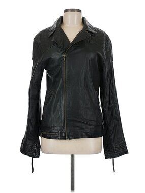 Jan Hilmer Leather Motorcyle Jacket Black Medium